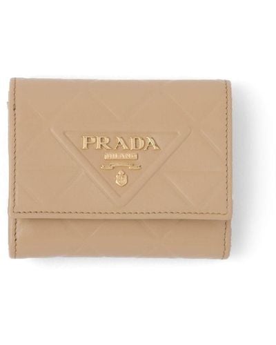 Prada Small Quilted Wallet - Natural