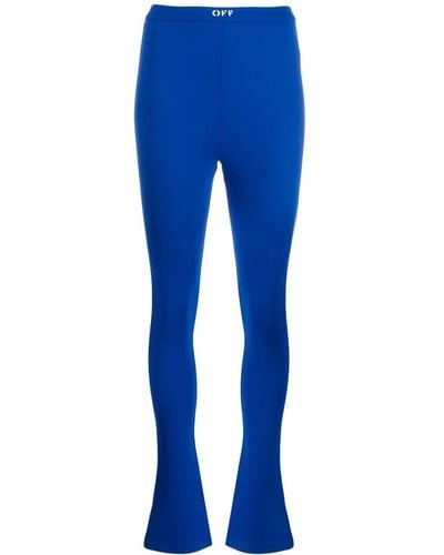 Off-White c/o Virgil Abloh Side-slit High-waisted leggings - Blauw