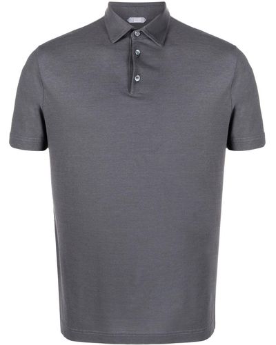 Zanone Basic Short-sleeved Polo Shirt - Gray