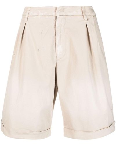 Dondup Box-pleat Cotton Chino Shorts - Natural