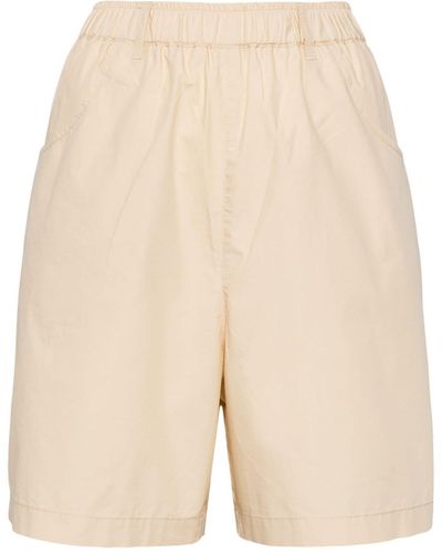 Izzue High-rise Cotton Shorts - Natural