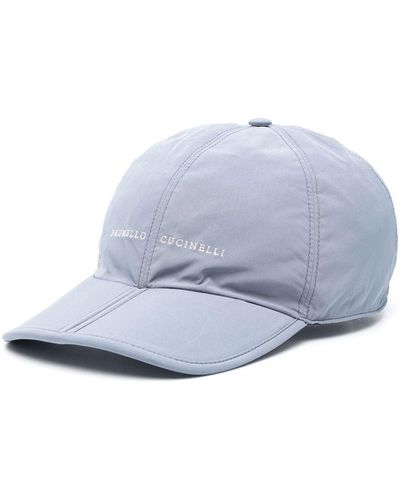 Brunello Cucinelli Cappello da baseball con ricamo - Grigio