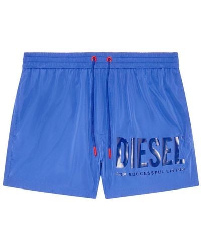 DIESEL Maxi Logo Swim Shorts - Blue