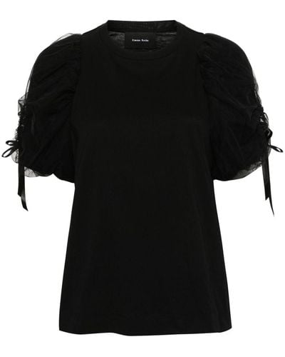 Simone Rocha Bow-embellished Cotton T-shirt - Black