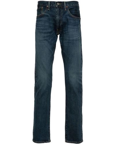 Polo Ralph Lauren Varick Low Waist Denim Jeans Met Toelopende Pijpen - Blauw