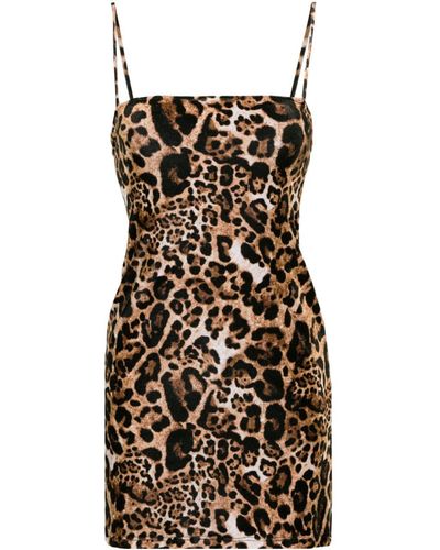 Vetements Leopard-print Velvet Minidress - Black