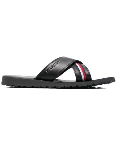Tommy Hilfiger Crossover-strap Sandals - Black