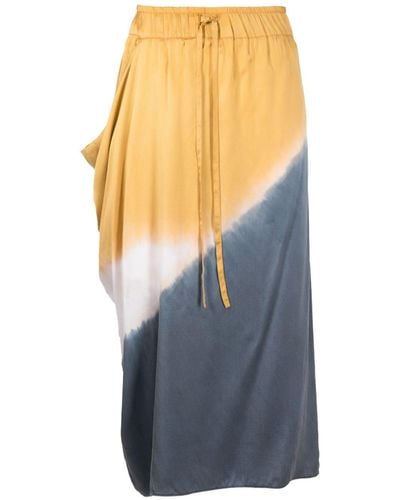 UMA | Raquel Davidowicz Tie-dye Print Silk Skirt - Blue