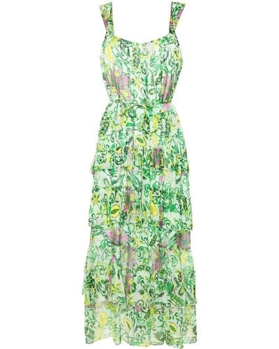 Diane von Furstenberg Moderna Midi-jurk Met Bloemenprint - Groen