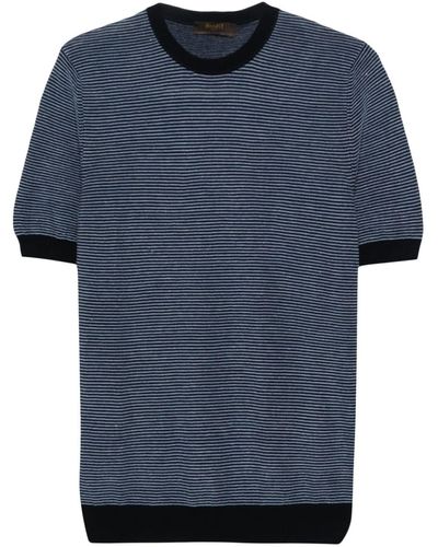 Moorer T-Shirt aus geripptem Strick - Blau