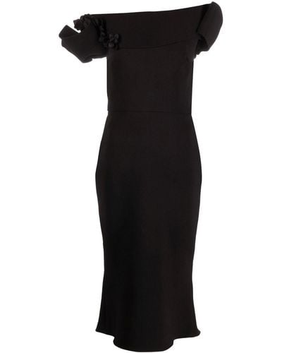 Marchesa オフショルダー ドレス - ブラック