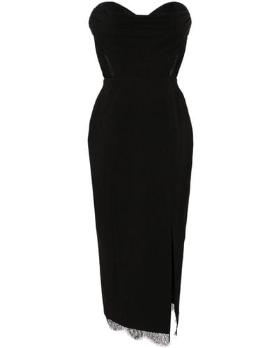 Marchesa Lace-detail Strapless Dress - Black