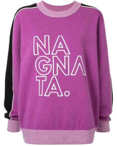 Nagnata Embroidered Logo Jumper - Purple