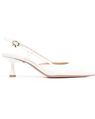 Gianvito Rossi Slingback Pumps Met Puntige Neus - Naturel