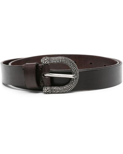 P.A.R.O.S.H. Buckle Leather Belt - Gray