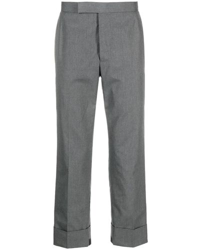 Thom Browne Pantalones de vestir estilo capri - Gris