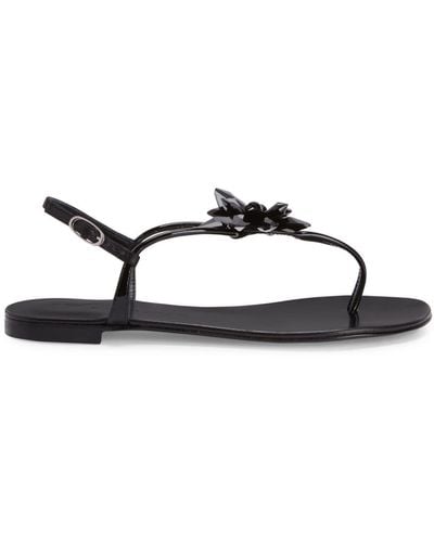 Giuseppe Zanotti Letizia Floral-appliqué Leather Sandals - Black