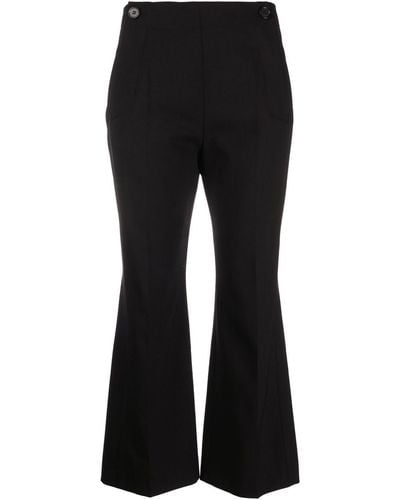 Chloé Cropped Flared Trousers - Black