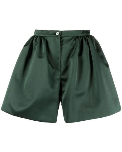 Rochas Wide-leg Satin Shorts - Green