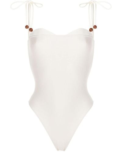Adriana Degreas Badeanzug mit Herzausschnitt - Weiß