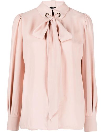 Elisabetta Franchi Pussy Bow-collar Concealed Blouse - Pink