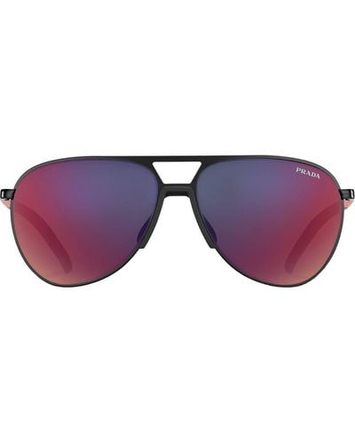 Prada Linea Rossa Pilot-frame Sunglasses - Red