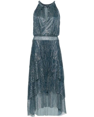 Maje Midi-jurk Met Plissé-effect - Blauw