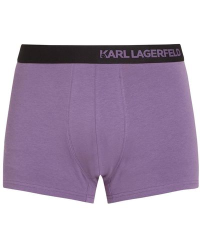 Karl Lagerfeld Pack de siete bóxeres con logo - Morado