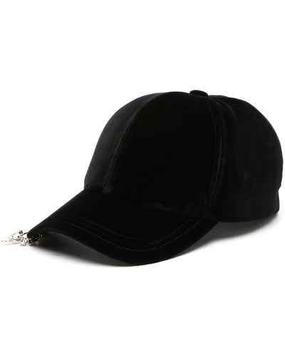 Balmain Charm-detail Velvet Cap - Black