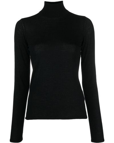 Transit High-neck Long-sleeve Sweater - Black