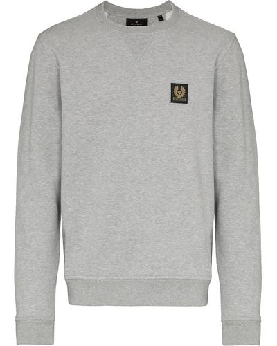 Belstaff Sweatshirt mit Logo-Patch - Grau