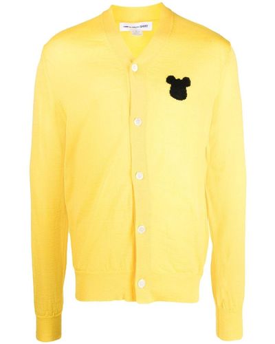 Comme des Garçons X Disney Embroidered-logo Cardigan - Yellow