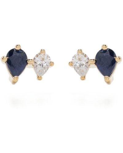 Adina Reyter 14kt Yellow Gold Premier Amigos Sapphire And Diamond Earrings - Metallic