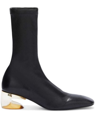 Jil Sander Ankle Leather Boots - Black