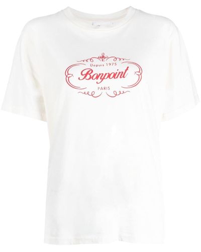 Bonpoint T-Shirt mit Logo-Print - Weiß