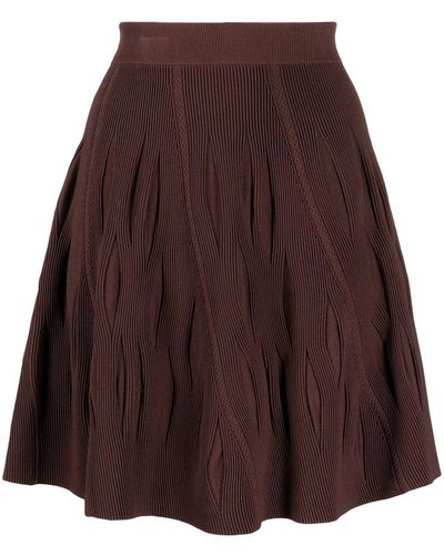 B+ AB Ribbed Jersey-knit Mini Skirt - Brown