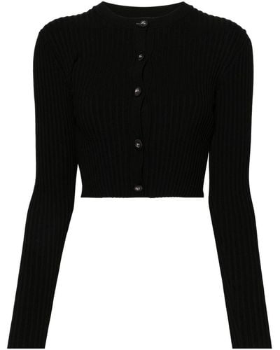 Dolce & Gabbana Cardigan crop con logo goffrato - Nero