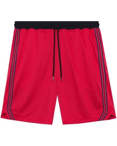 John Elliott Stripe-detail Mesh Shorts - Red