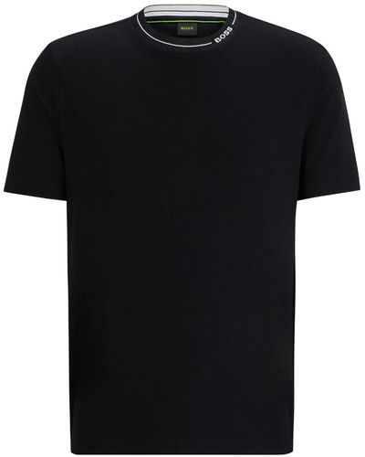 BOSS Camiseta con logo en el cuello - Negro