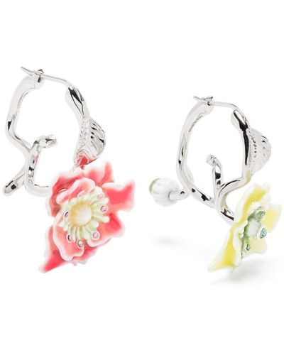 Acne Studios Flower Hoop Earrings - Metallic