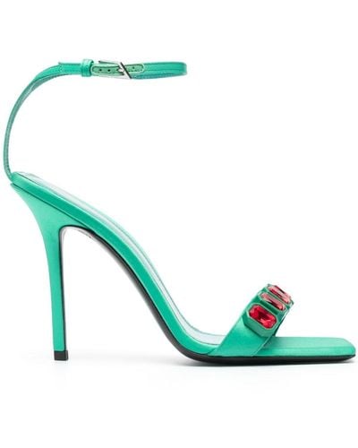 The Attico Sienna 120mm Crystal-embellished Sandals - Green