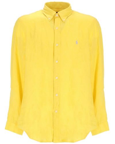 Polo Ralph Lauren Leinenhemd mit Polo Pony - Gelb