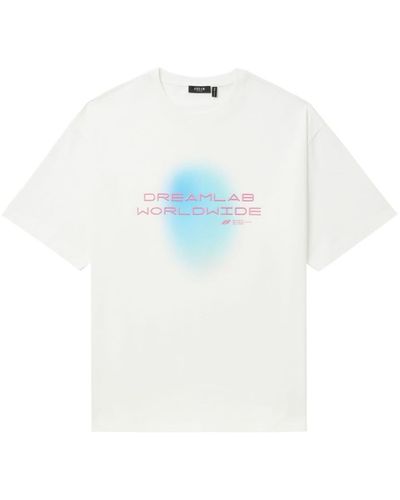 FIVE CM Slogan-embroidered Cotton T-shirt - White