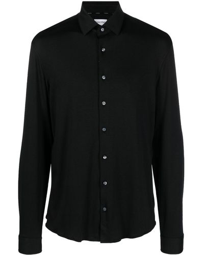 Calvin Klein Camisa lisa de manga larga - Negro