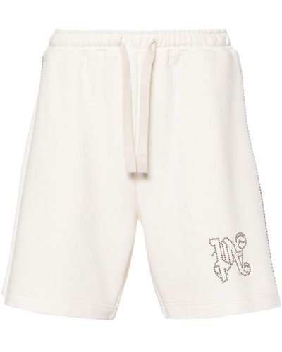 Palm Angels Pantalones cortos de deporte con monograma - Blanco