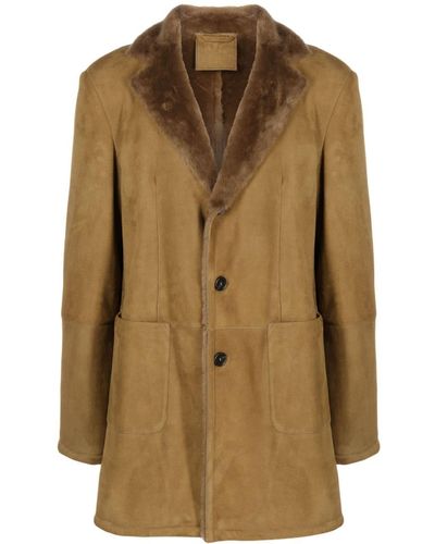 DESA NINETEENSEVENTYTWO Cappotto in shearling con revers a lancia - Neutro