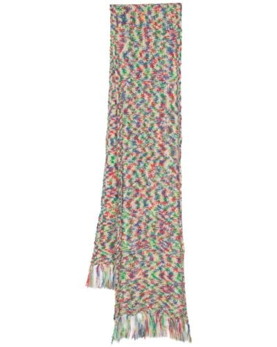 A.P.C. Abstract-pattern Crochet-knit Scarf - White