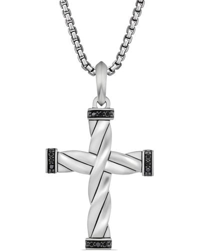 David Yurman Pendente a croce HeliosTM in argento sterling con diamanti - Bianco