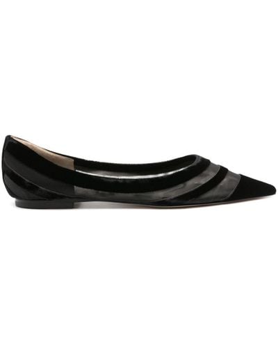 Jimmy Choo Bailarinas Love con ribete de tul - Negro