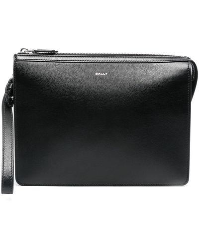 Bally Banque Leather Clutch Bag - Black